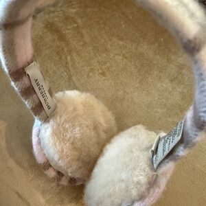 Burberry London  Cream and Pink Cashmere Earmuffs